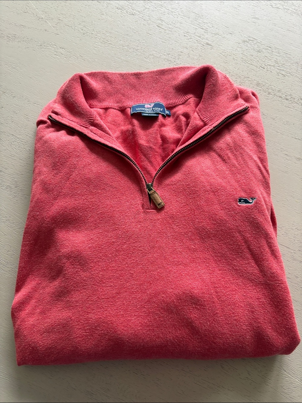 Vineyard Vines Men's Coral Quarter-Zip Pullover
